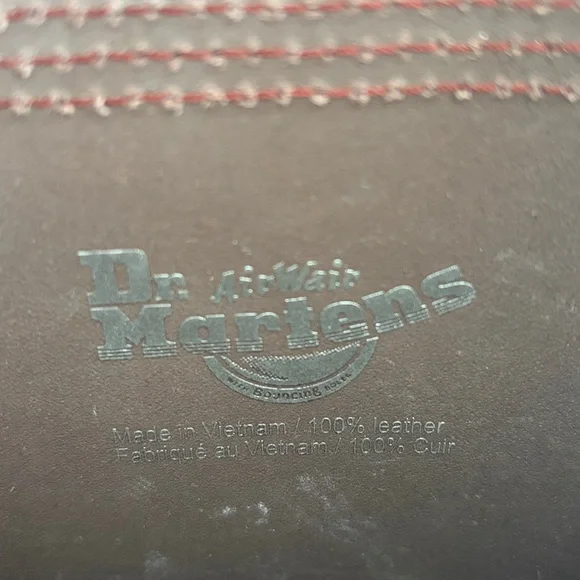 Dr. Martens Leather 11” Crossbody Messenger Bag burgandy/brown color - Picture 4 of 10